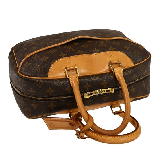 LOUIS VUITTON LV Logo Deauville Hand Bag Monogram Leather Brown M47270 86GA444 - Picture 4 of 16